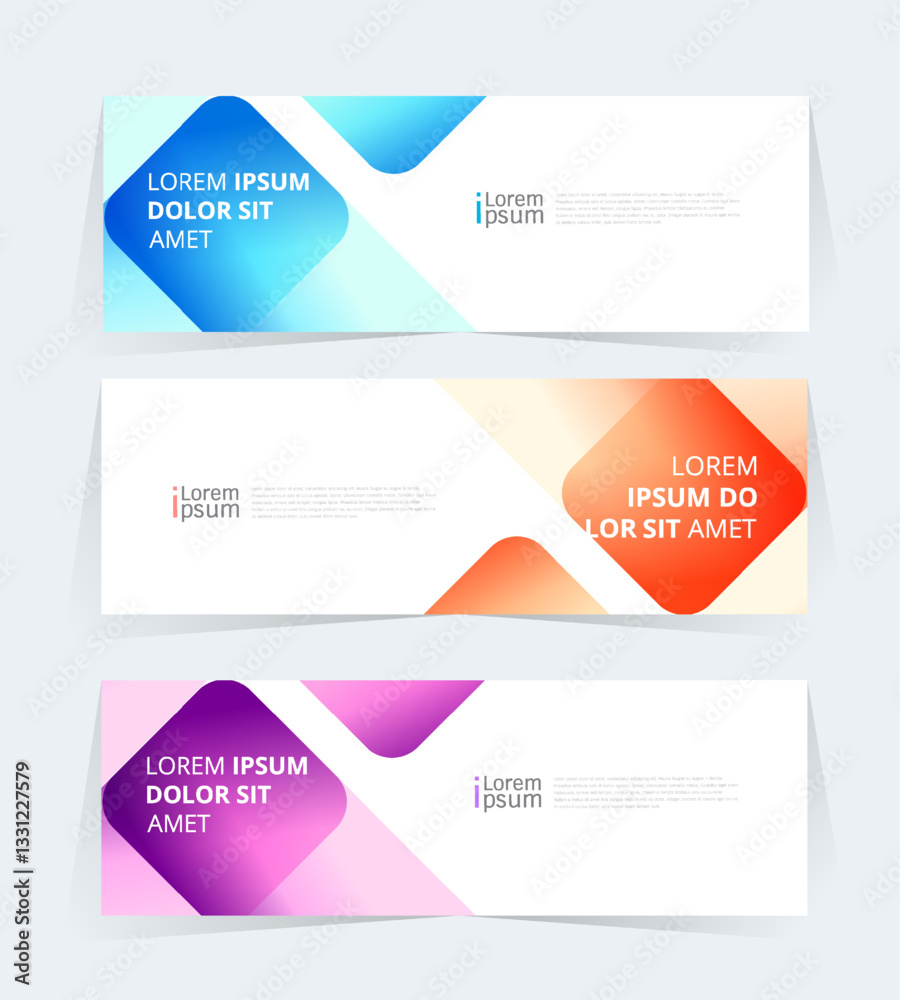 Sticker geometric banner design with vector presentation template.