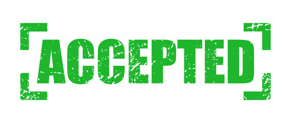 "ACCEPTED" word with stamp texture