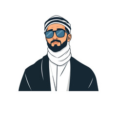 Muslim Man in Traditional Outfit with Sunglasses