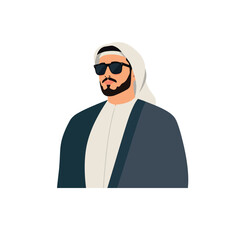 Muslim Man in Traditional Outfit with Sunglasses