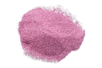 Pink glitter powder isolated on transparent background