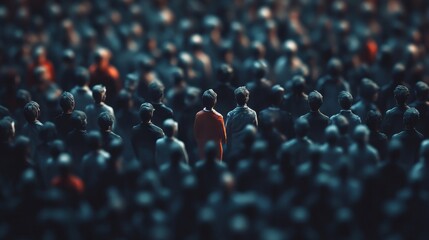 Obraz premium Fake accounts in tiny persons concept. Artificial intelligence automation method to gain followers, popularize opinion, propaganda and impact social thought 