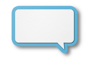 Light blue paper speech bubbles separated on transparent background