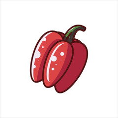 Fresh Red Bell Peppers vegetable Illustration high-quality Editable Vector