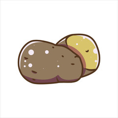 Fresh Organic Potato vegetable Illustration high-quality Editable Vector