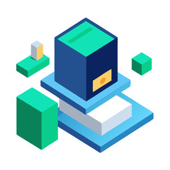 isometric technology isolated on white background