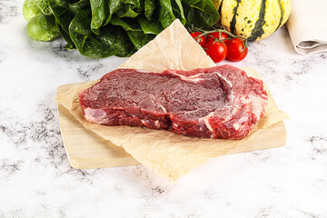 Raw rib eye beef premium steak