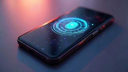 Futuristic Mobile Security Interface:  Cyber Protection on a Smartphone