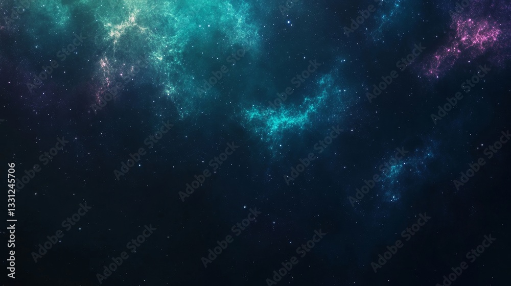 Wall mural galaxy background, with stars and colorful nebula clouds. outer space astronomy image showing an int