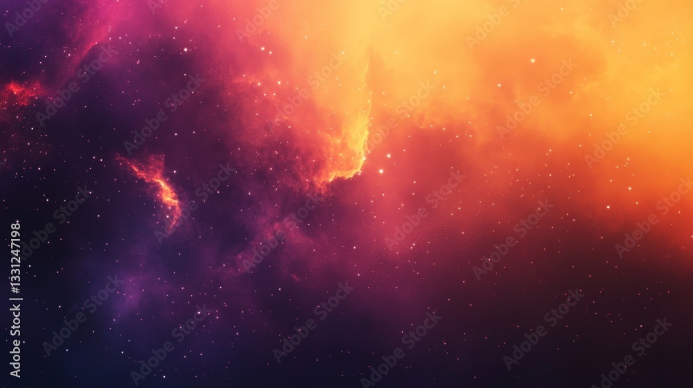 Wall mural galaxy background, with stars and colorful nebula clouds. outer space astronomy image showing an int