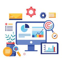 flat icons for business and finance