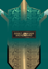 Elegant Green & Gold Sport Uniform Design – Customizable Vector for Sublimation & Printing