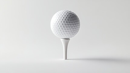 A golf tee and ball are neatly placed on a plain background, showcasing the details of the tee's design.