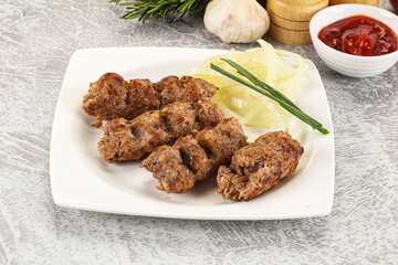 Beef kebab minced meat with onion