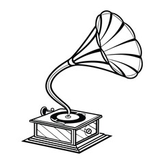 vintage gramophone vinyl ready vector illustration