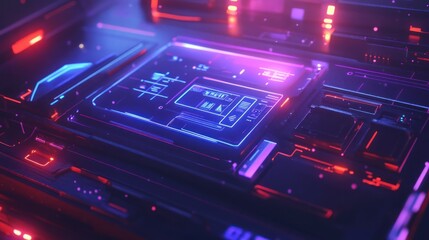Obraz premium Futuristic Circuit Board Interface