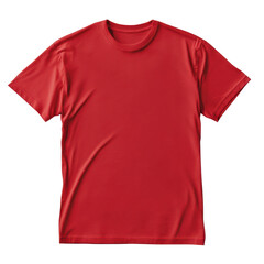 plain red t shirt isolated on white or transparent background