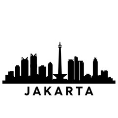 Obraz premium Jakarta, Indonesia, skyline silhouette, vector