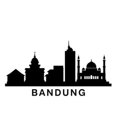 Fototapeta premium Bandung Skyline Silhouette - Vector Illustration