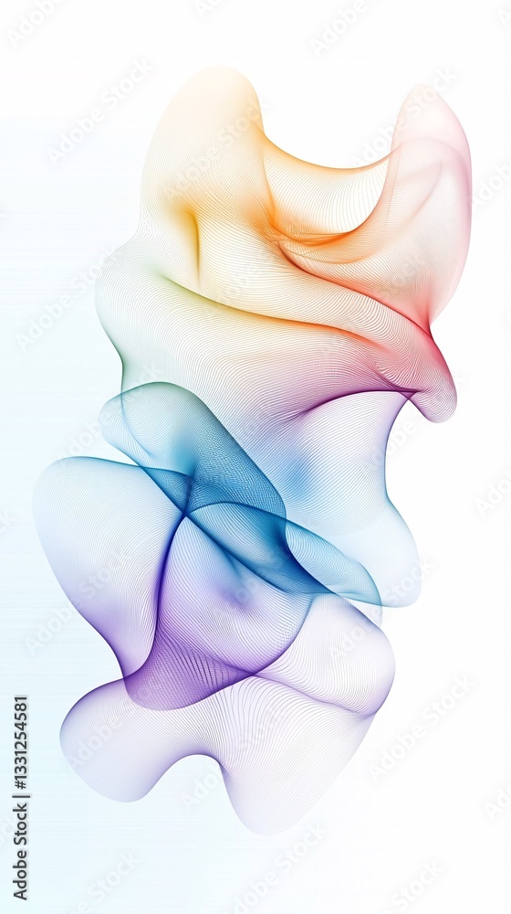 Poster minimalist abstract reality, negative space and delicate lines forming fluid yet structured patterns