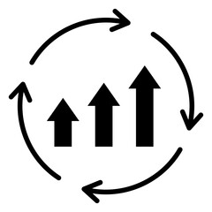 Continuous Improvement Glyph Icon