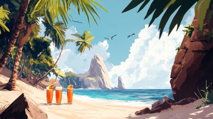 Its Summer time. Background for travel and vacation.