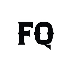 FQ monogram logo design letter text name symbol monochrome logotype alphabet character simple logo