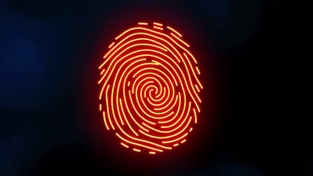Abstract representation of a glowing fingerprint, symbolizing identity and security technology
