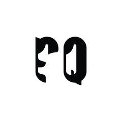FQ monogram logo design letter text name symbol monochrome logotype alphabet character simple logo