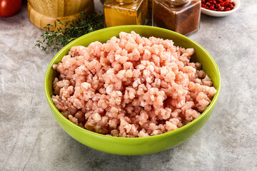 Homemade Raw pork minced meat