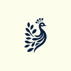 Minimalist peacock logo