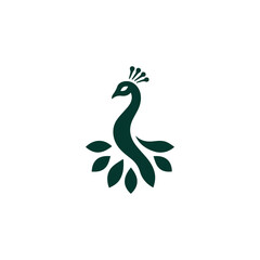 Obraz premium Minimalist peacock logo