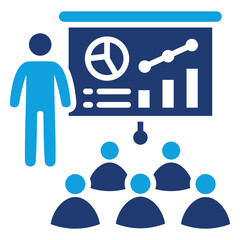 Presentation Flat Blue Icon