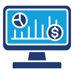 Data Monetization Flat Blue Icon