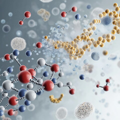 Metabolic syndrome cholesterol. Health blood sugar. Disease risk factors. Conceptual image of cholesterol molecules in a digital representation.