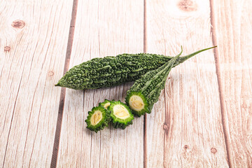 Natural raw ripe green bitter melon