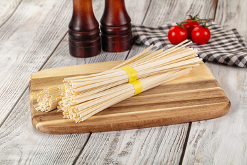 Raw dry wheat udon noodles