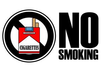貼り紙看板イラストー禁煙No Smokingー	