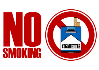 貼り紙看板イラストー禁煙No Smokingー	