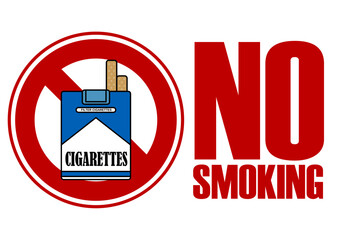 貼り紙看板イラストー禁煙No Smokingー	