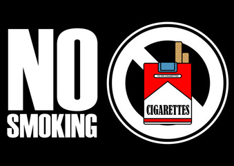 貼り紙看板イラストー禁煙No Smokingー	