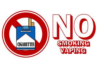 貼り紙看板イラストー禁煙No Smokingー	