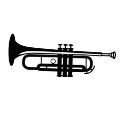 Obraz premium Brass trumpet isolated on a white background