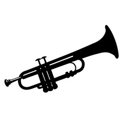 Naklejka premium Brass trumpet isolated on a white background