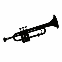 Naklejka premium Brass trumpet isolated on a white background