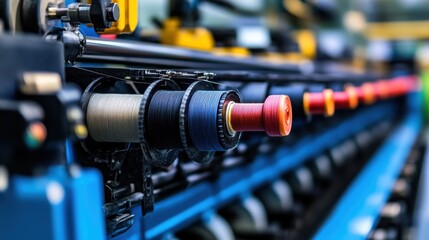 Automated bobbin winder preparing threads for textile manufacturing
