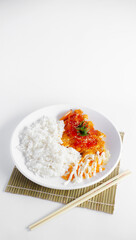 chicken katsu and white rice
