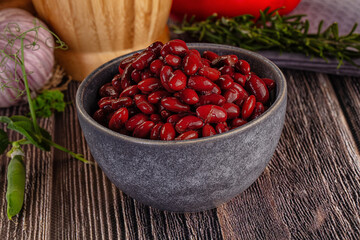 Vegan cuisine canned red kidney beans