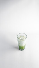 fresh milk and green tea drinks