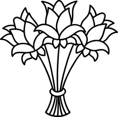flower bouquet drawing outline